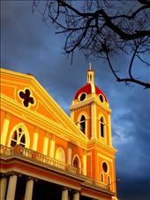 Cathedral of Granada -bright yellow neoclassical church, set amidst a stormy sky: by tezatravels, Views[228]