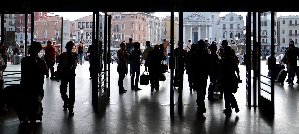 Arriving in Venice by train