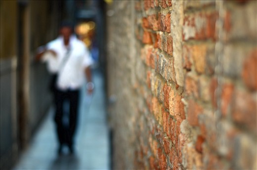 Walking in the narrow streers of Venice