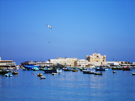 A quite day at Bahary, Alexandria, Egypt. where fishermen usually have their boats docked.