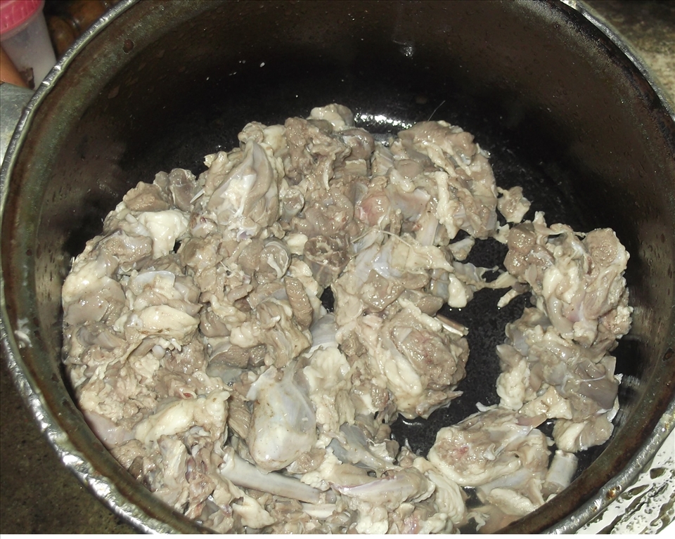 The fruit bat cut and soaked in vinegar and salt