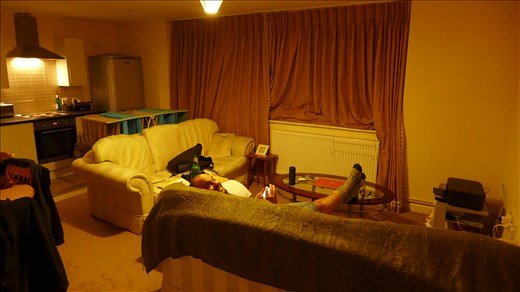 Chilling in our loungeroom.