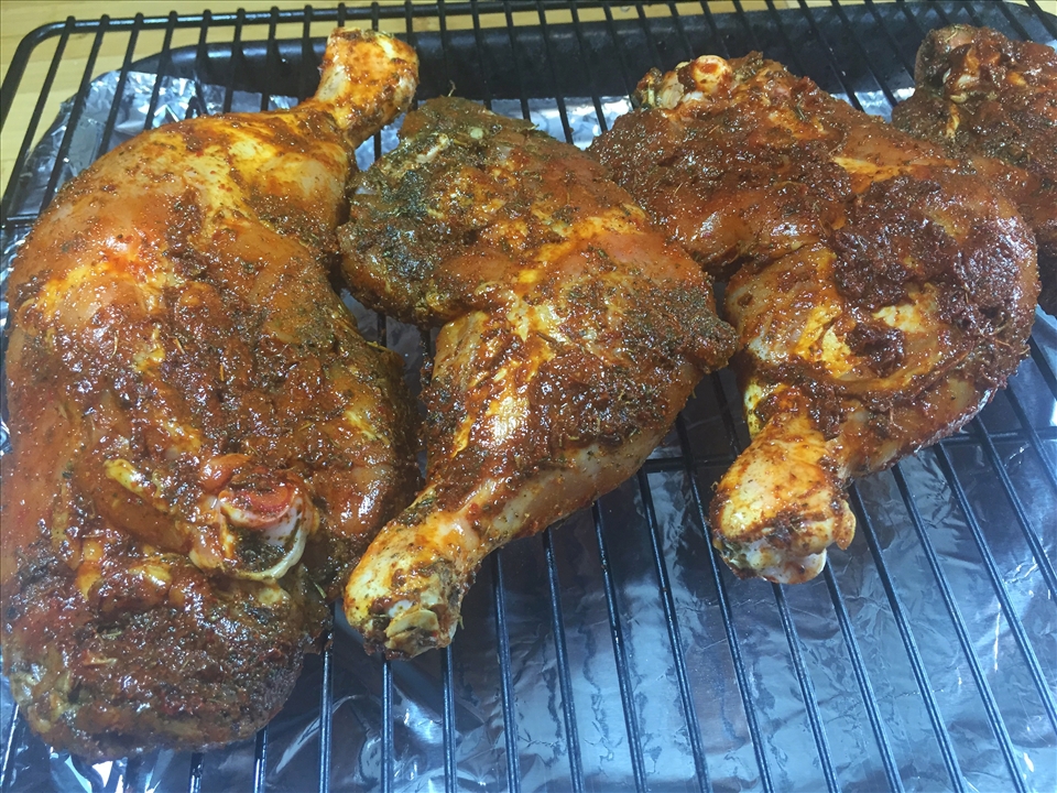 The trick to make it crispy yet moist is the cooling rack. 