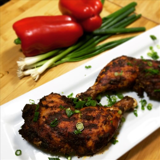 Grilled chicken with harissa and spices is ready to eat!
