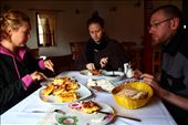 Traditional serbian village breakfast including cheese pie, dried meat and kaymak, a local dairy product: by the_wolfe, Views[817]