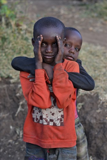 Brotherly hug.
They are Peter and Filippo, same father, two different mothers.
