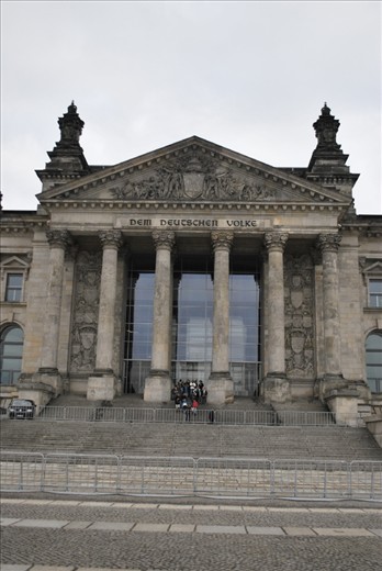 The famous front steps of the Reichstag, the German parliament building.
