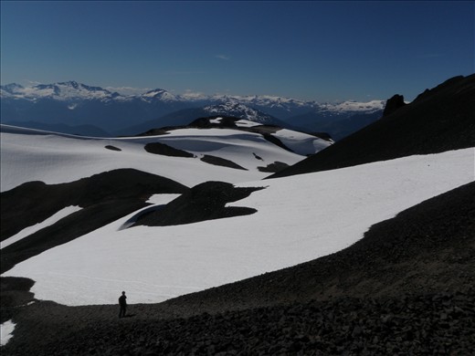 The slopes of the Black Tusk viewed from one side at the top.