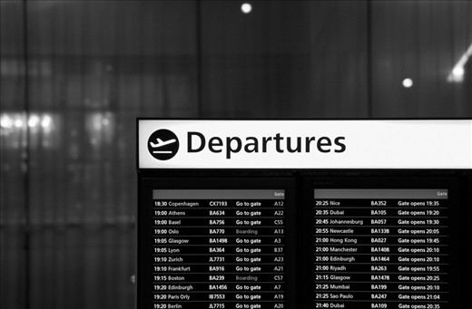 Boarding Call - The much awaited boarding call is displayed on the monitor and people are relieved. They get ready to walk towards the gate