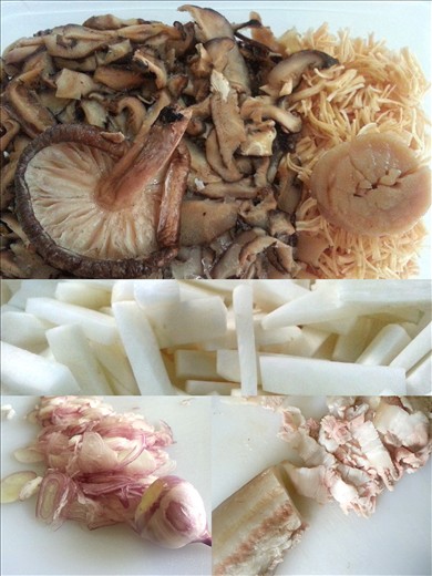 slicing of the ingredients