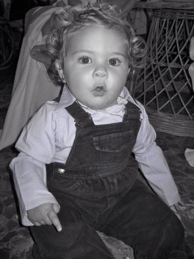 Sofia sits on the floor of the beach house in Malaga after a day at the beach.  She was always the center of attention.  