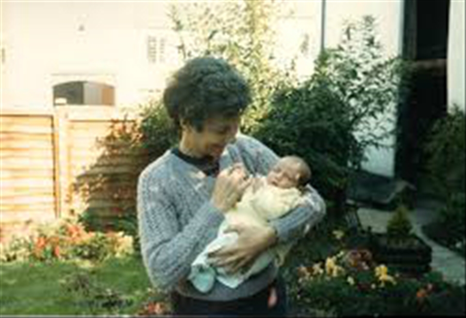 Me and my granny in her garden in Leicester