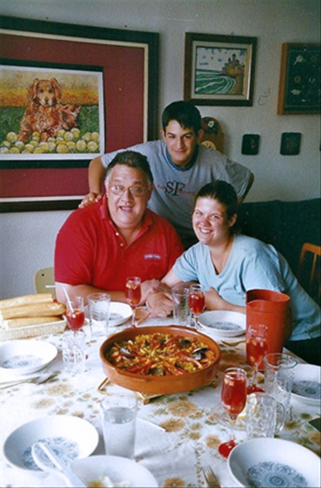 My uncle Tavi and the paella he made for my travel buddy Erika who was leaving
