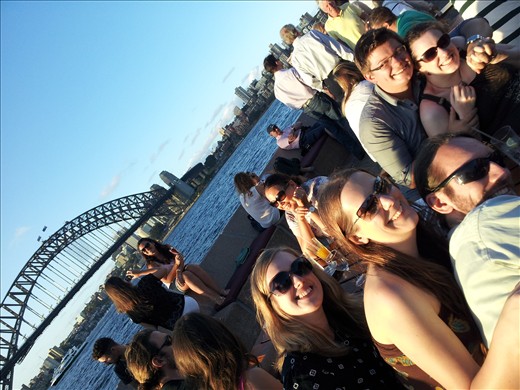 Dinner by the opera house and harbour bridge