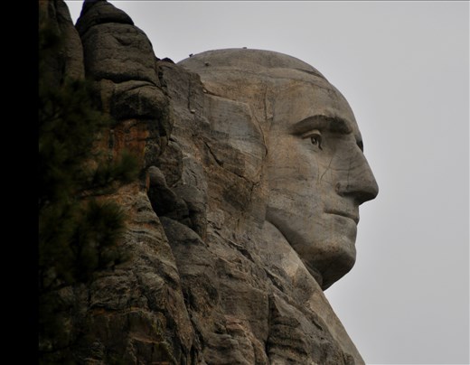 The side view of President Washington - Mount Rushmore