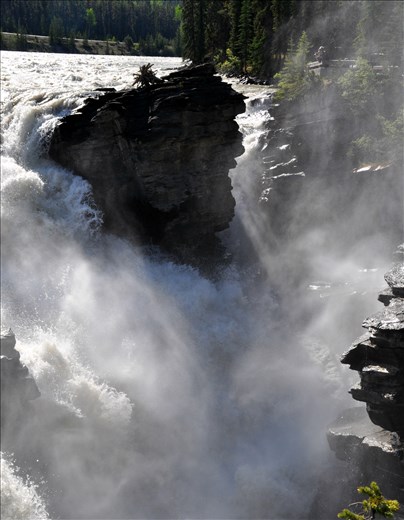 The drop at Athabasca Falls.
