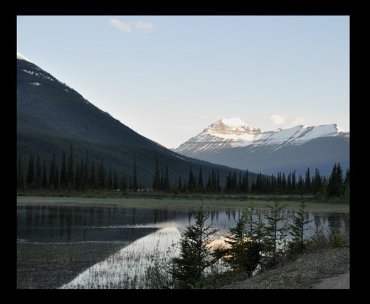 Sunrise on the lake and water.