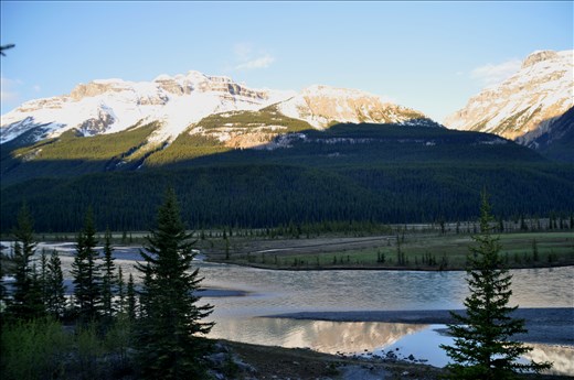 Look at the reflection of the mountain on the water.  It was beautiful.