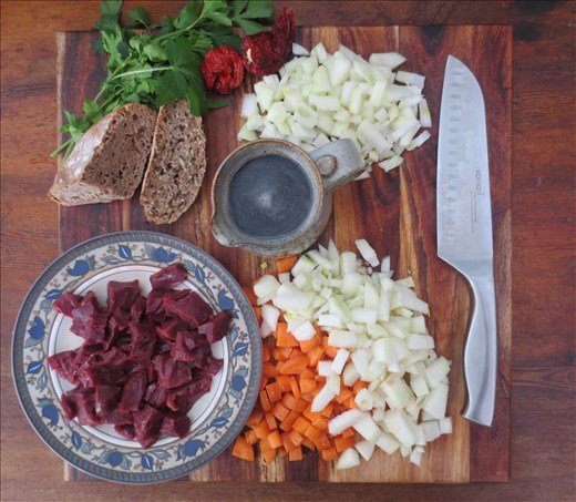 Cassoulet ingredients - cubed heart