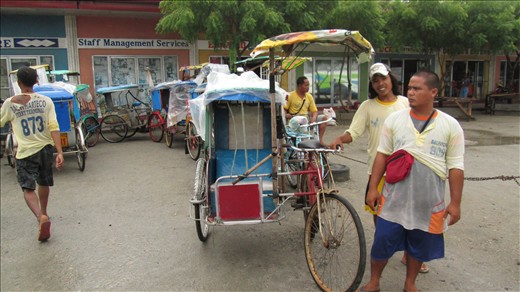 Pedicab drivers at the Allen pier.