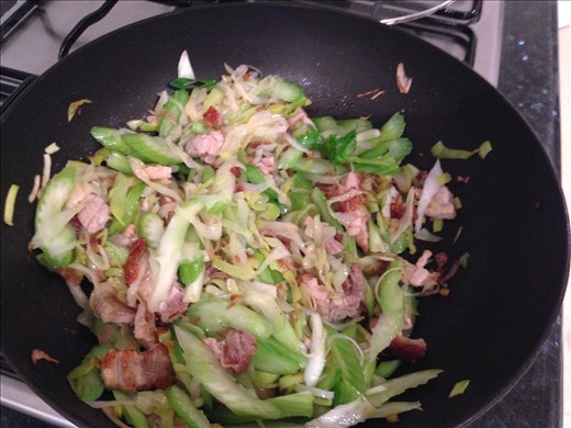 All the ingredients in the pan