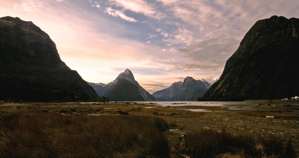 Milford Sound, Fiordland National Park, New Zealand.

Sunset in Milford Sound, one of the most peaceful, tranquil places I've ever visited.