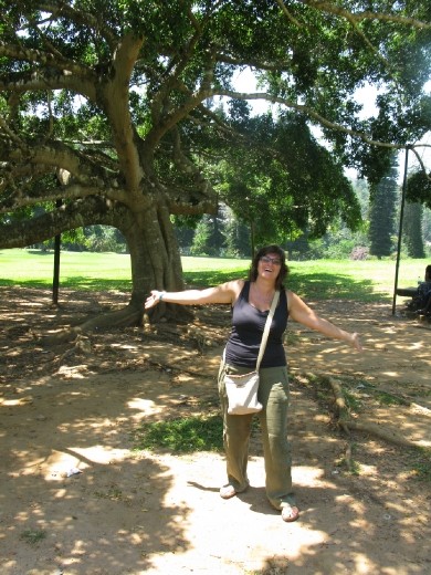 mum and her ficus tree (she spent Christmas day here 21 years ago.. and cried...) this time she laughed.