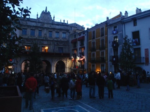 The plaza mayor at dusk.