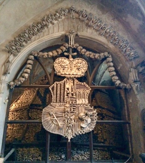 Human bones at Sedlec Ossuary in Kutna Hora