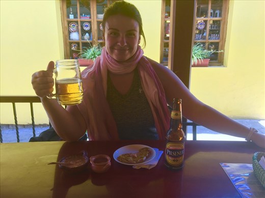 Empanada verde and Pilsner lunch 