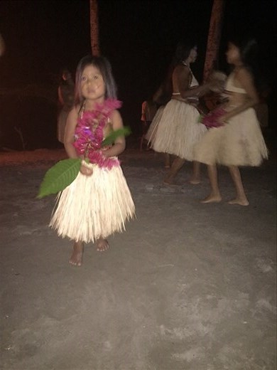 Welcome bonfire and traditional Kichwa dance