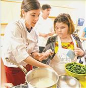 Jamie teaching culinary programs - Saag Paneer and rice: by thewanderingspatula, Views[333]