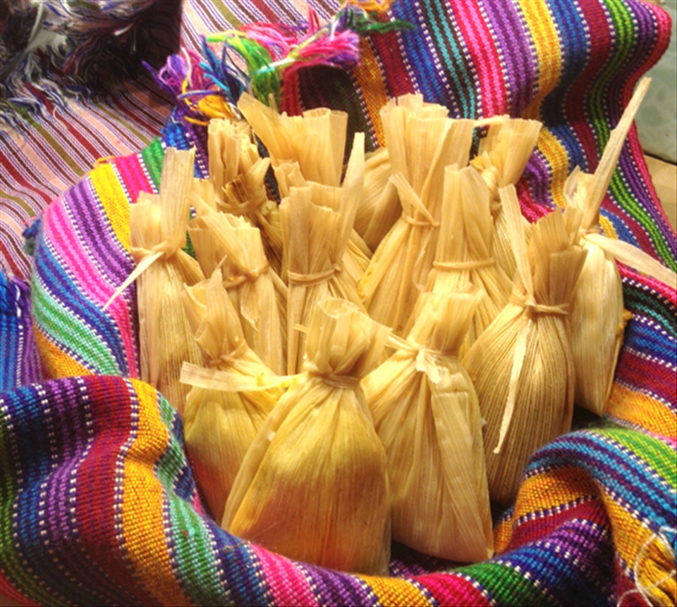 Churchitos wrapped in traditional Mayan cloth