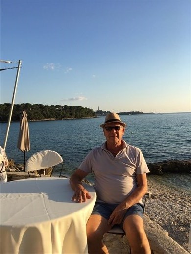 another evening drink with Rovinj in the background