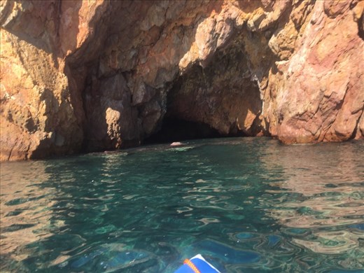 Caves on coastline seen whilst out on kayak