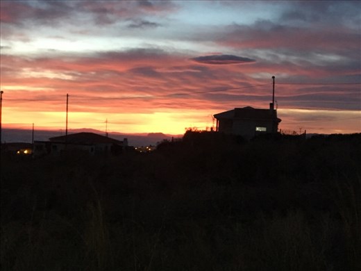 Sunset over campsite