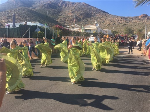 Dancing girls at the campsite 