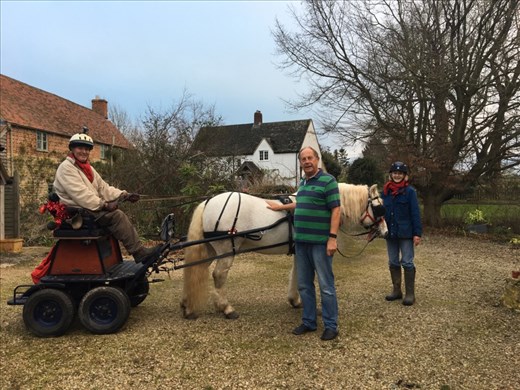Andy and Jonathan in our drive with horse and carriage