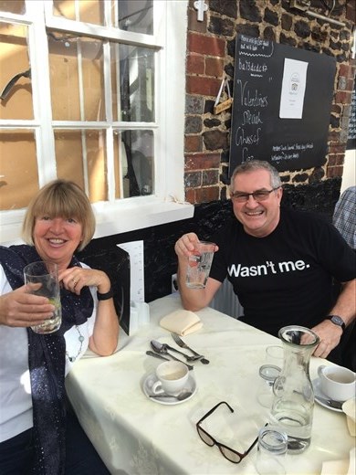 Me and My brother John having lunch 