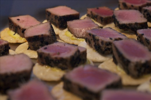 Seared Black Sesame Seed Ahi Tuna with Lemon Aioli