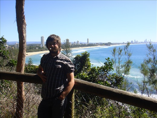 Burleigh Heads' headland NP: in the distance Surfers Paradise's skyline.
