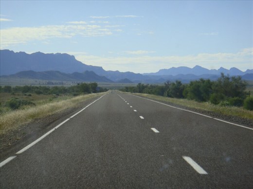 Driving toward the Flinders Ranges NP, SA