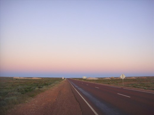 Driving into the dusk, around Coober Pedy, SA