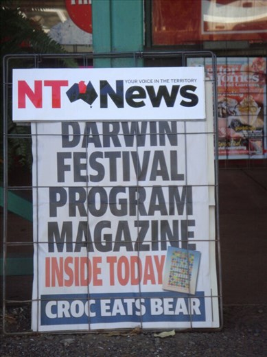'Croc eats Bear', NT News is the best newspaper around, NT