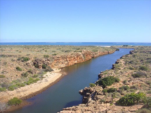 The gorge meets the ocean, Yardie Creek Gorge, Cape Range NP, WA