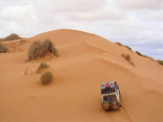 Going up Big Red, Simpson Desert, QLD