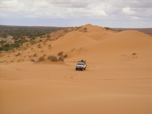 Cruising over dunes, Simpson Desert, QLD
