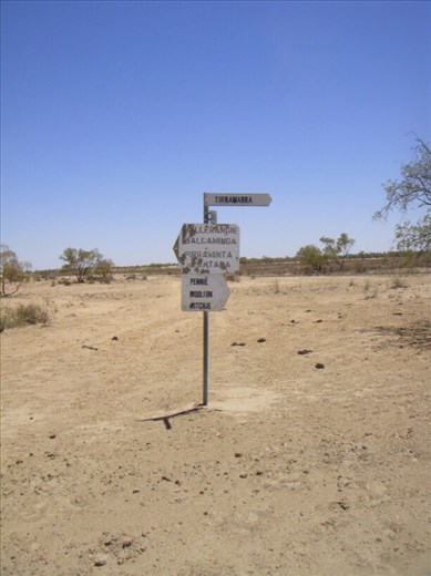 Signage for the oil and gas workers, Innamincka Regional Reserve, SA