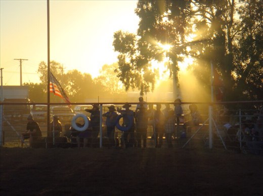 The last rays of sunlight of 2014, rodeo @ Tibooburra, NSW