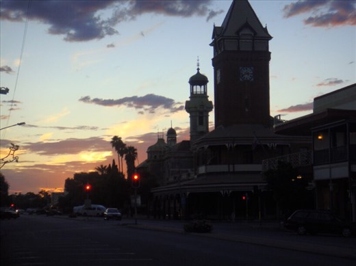 Argent Street at sunset, Broken Hill, NSW